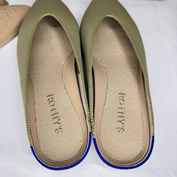 Rothy's Sz 7.5 M Cedar Demi Mule Slide Shoes Textile Upper Flats Women Green - Picture 5 of 9